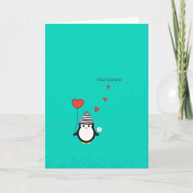 Carte Saint-Valentin - Illustration du mignon ping (Devant)