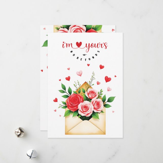 Carte Saint-Valentin - "I'm yours, no refunds" Holiday Card (Front/Back In Situ)