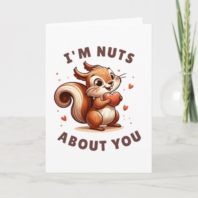 Carte Saint-Valentin 'Je suis nu à propos de toi' Écureu (Devant)