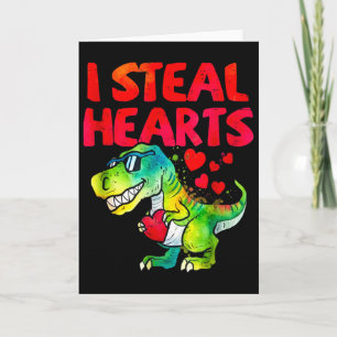 Carte Saint-Valentin Je vole des coeurs Trex Dino Enfant