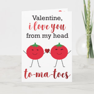 Carte Saint-Valentin Jeu de mots Je T'Aime Tomates