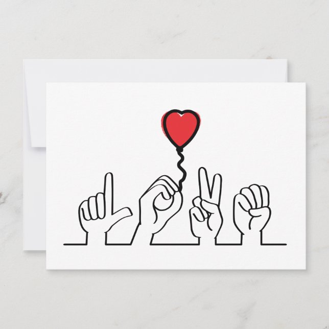 Carte Saint Valentin. Le sourd, l'éloge du langage gestu (Devant)