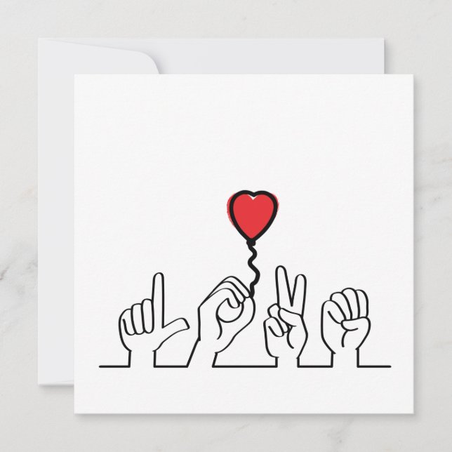 Carte Saint Valentin. Le sourd, l'éloge du langage gestu (Devant)