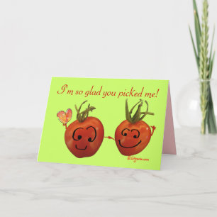 Carte Saint Valentin mignonne - Tomates cerises