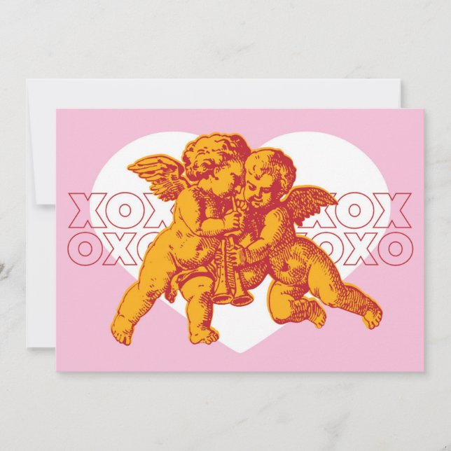 Carte Saint-Valentin mignonne. XOXO (Devant)