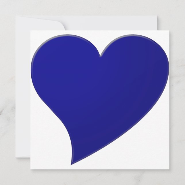 Carte Saint Valentin moderne de grand coeur bleu m (Devant)