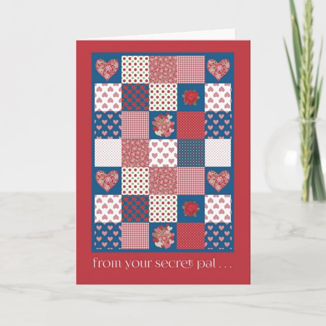 Carte Saint Valentin, Pal Secret, Coeurs, Rose (Devant)