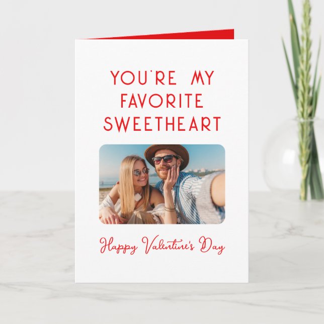 Carte Saint-Valentin Photo Tu es ma chérie préférée (Devant)