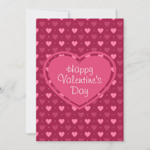 Carte Saint Valentin Pink & Red Hearts