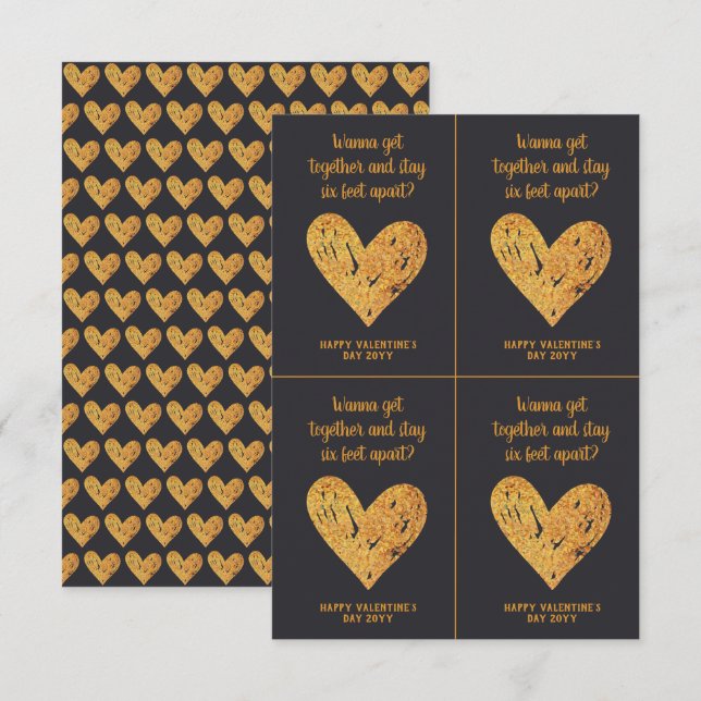 Carte Saint Valentin Plaisanterie Covid Parties scintill (Devant / Derrière)