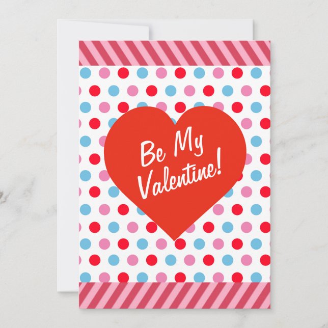 Carte Saint Valentin pois Et Grille (Devant)