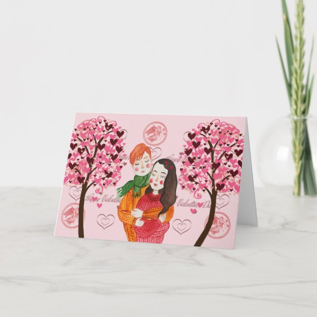 Carte Saint Valentin pour amoureux en couple (Devant)
