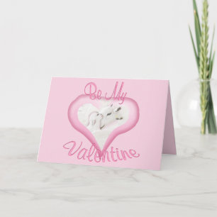 Carte Saint-Valentin pour chèvre rose et bébé