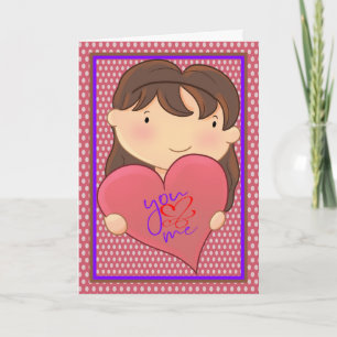 Carte Saint Valentin pour petit ami de Young Girl