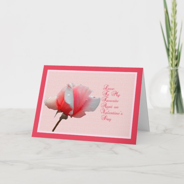 Carte Saint Valentin pour tante avec Rose (Devant)