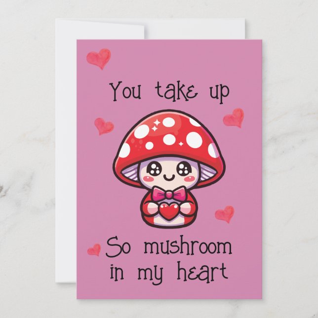 Carte Saint-Valentin Pun - Champignons (Devant)