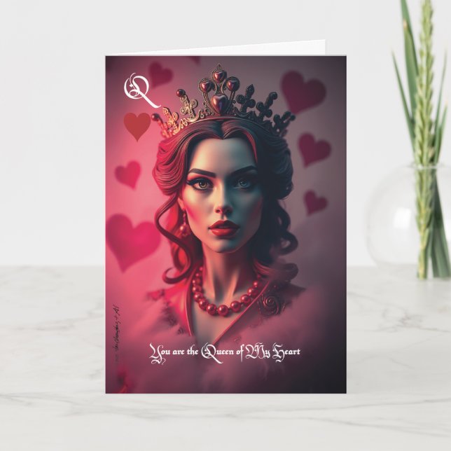 Carte Saint-Valentin Reine de mon coeur (Devant)