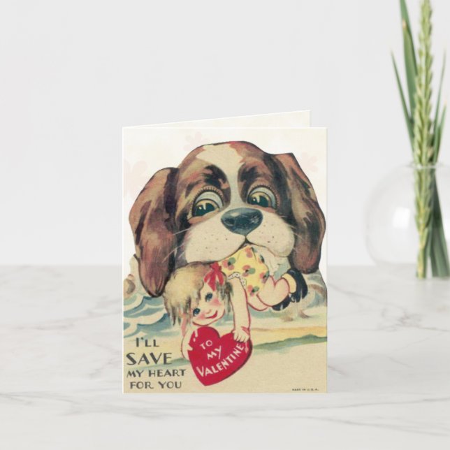 Carte Saint Valentin rétro pour enfants (Devant)