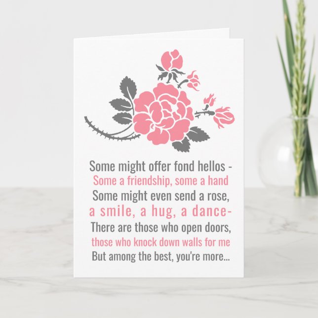 Carte Saint Valentin romantique poème d'amour pour amour (Devant)