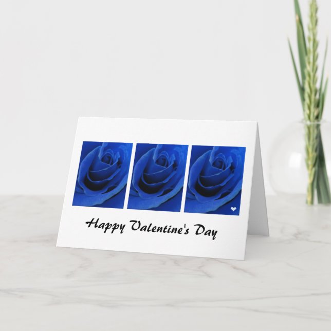 Carte Saint-Valentin Rose bleue (Devant)