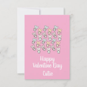 Carte Saint-Valentin Rose Mignons Ours Desserts 