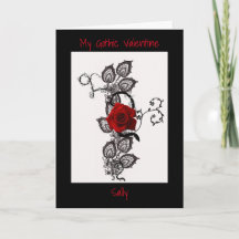 Saint-Valentin rose rouge gothique