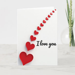 Carte Saint-Valentin rouge Je t'aime