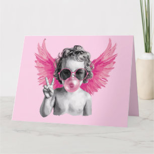 Carte Saint Valentin souffler la bulle Cupid Valentines 