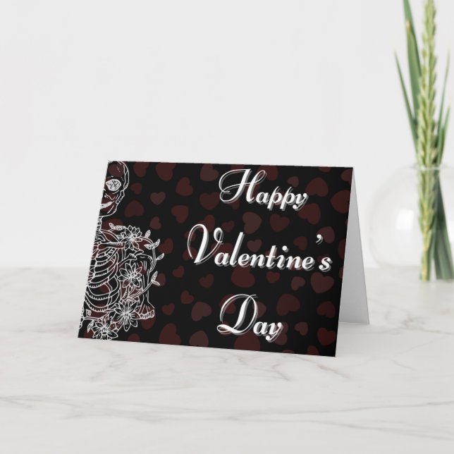 Carte Saint-Valentin squelette (Devant)