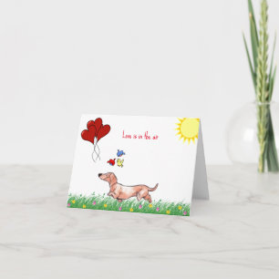 Carte Saint-Valentin teckel 