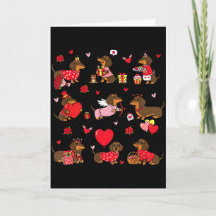 Carte Saint-Valentin teckel Chien mignon Amour de chien 