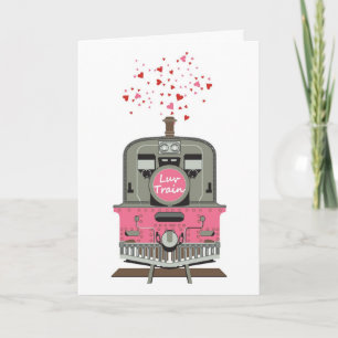 Carte Saint Valentin - Train Luv