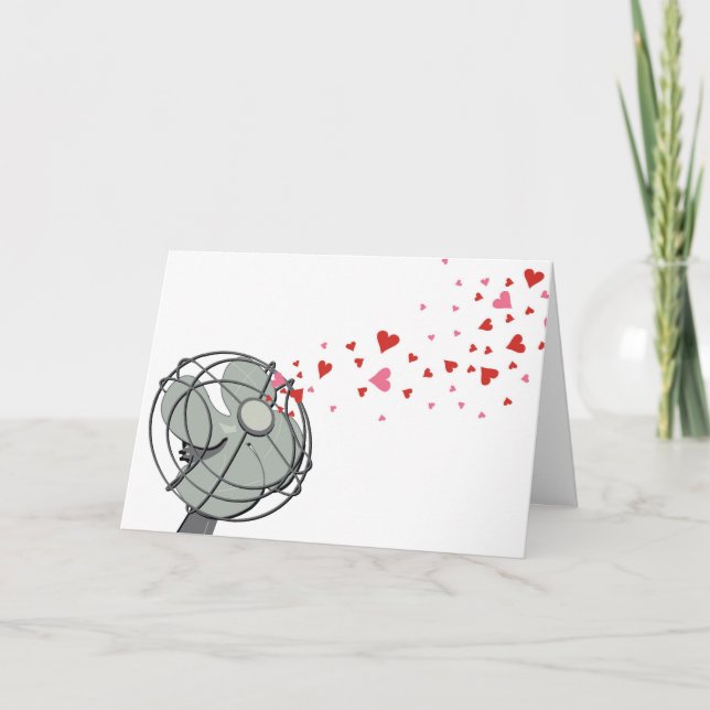 Carte Saint Valentin - Ventilateur Rétro (Devant)