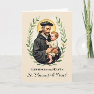 Carte Saint Vincent de Paul Fête Bénédiction Jour de Fêt