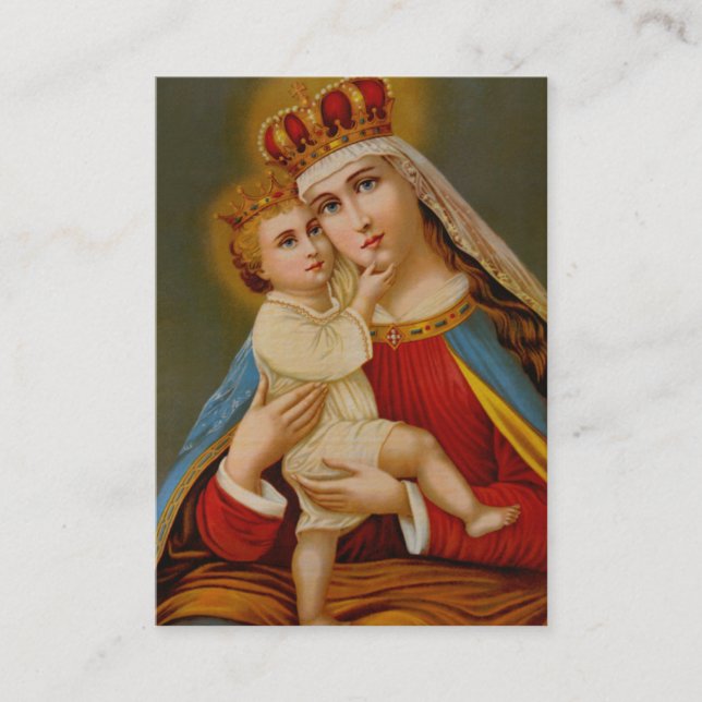 Carte sainte bénie par Reine de Vierge Marie (Devant)