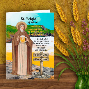 Carte Sainte Brigitte d'Irlande et son lac de bière