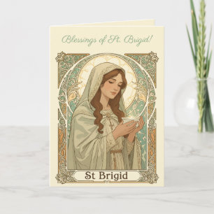 Carte Sainte Brigitte, la patronne des travailleurs lait