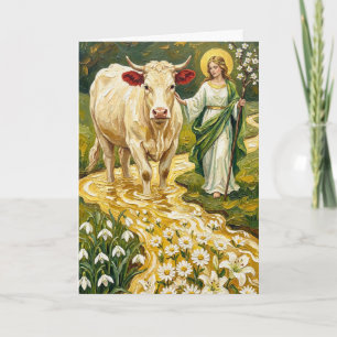 Carte Sainte Brigitte & La Vache Blanche (Imbolc)