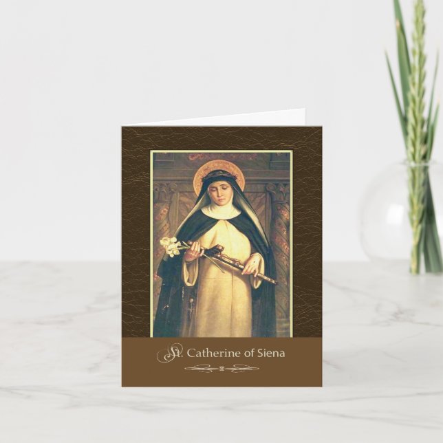 Carte Sainte Catherine de Sienne Priez pour nous (Devant)