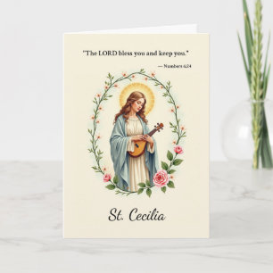 Carte Sainte Cécile Paix et Bénédictions de Dieu Écritur