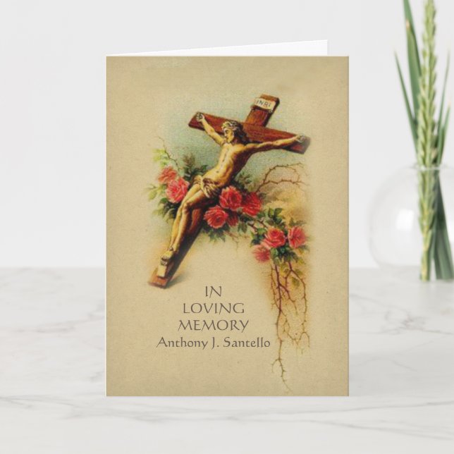 Carte sainte commémorative funèbre catholique de (Devant)