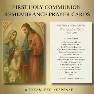 Carte Sainte Communion Fille Catholique de Souveni