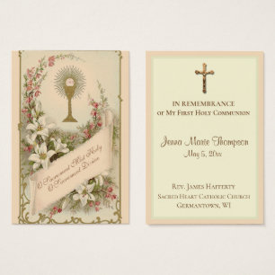 Carte Sainte Communion Solennelle Calice Tradition