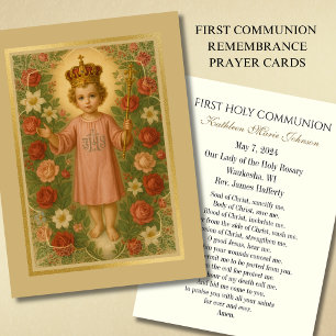 Carte Sainte de Communion solennelle catholique
