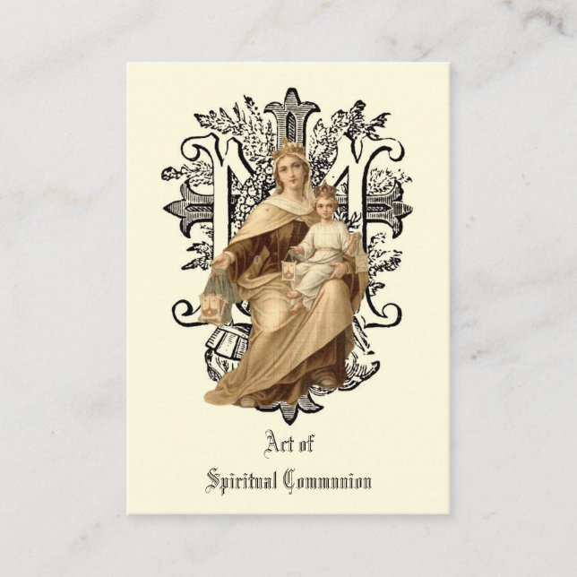 CARTE SAINTE DE COMMUNION SPIRITUELLE PRIÈRE CATHO (Devant)
