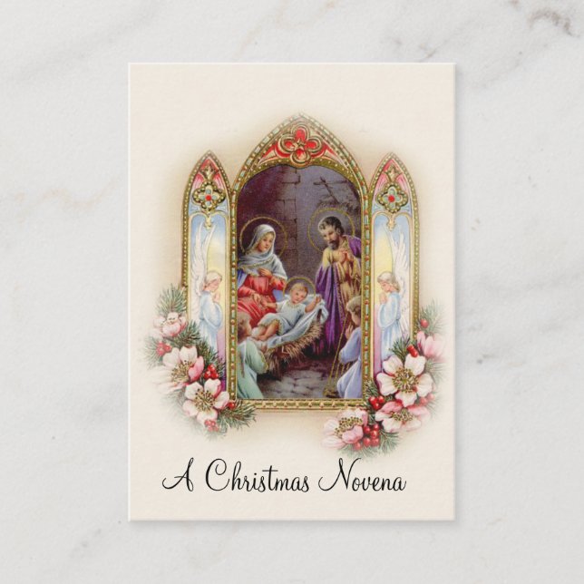 Carte sainte de Jésus Mary de Novena de nativité (Devant)