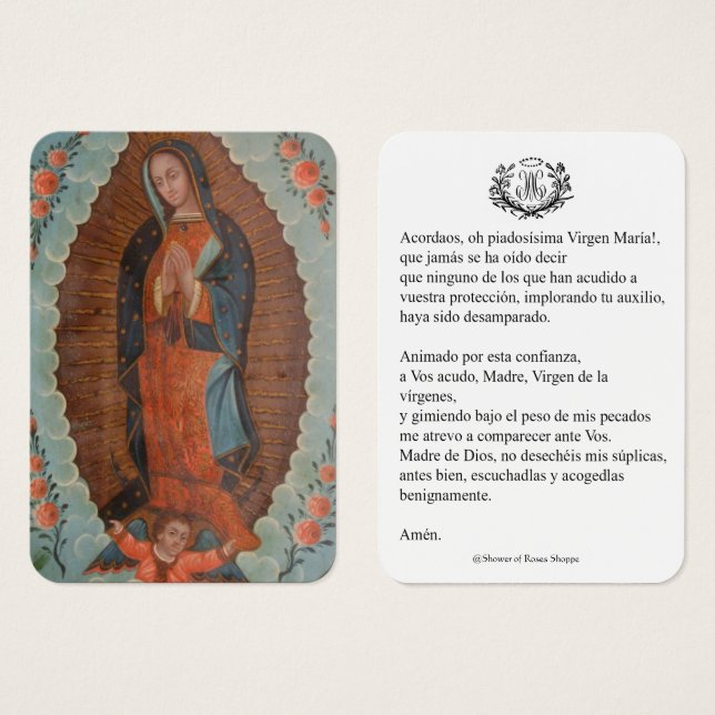 Carte Sainte de la Vierge Marie (Devant & derrière)