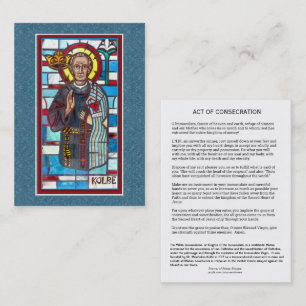 Carte sainte de prière de St Maximilian Kolbe