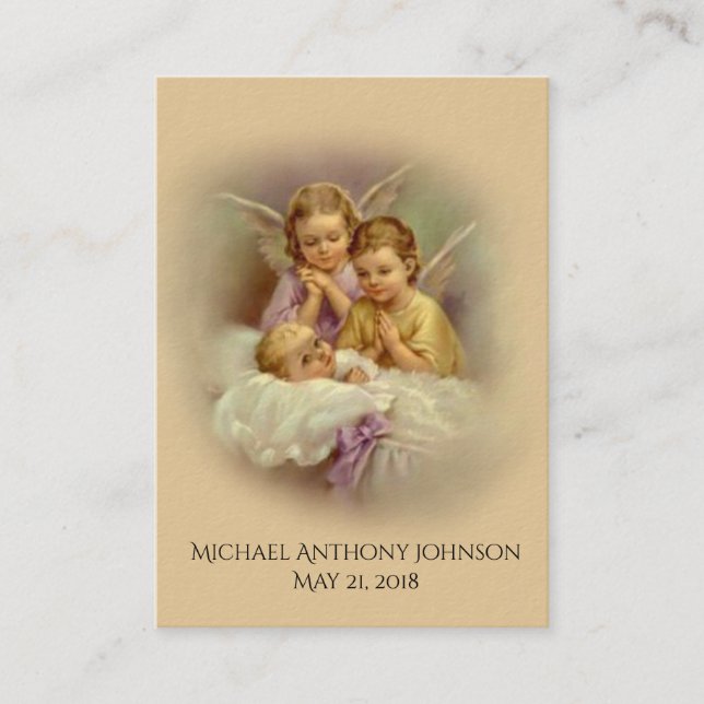 Carte sainte de souvenir baptismal catholique de (Devant)
