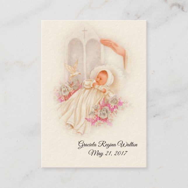 Carte sainte de souvenir baptismal catholique de (Devant)